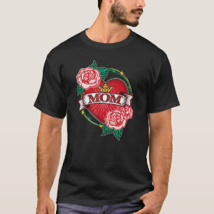 T-shirt Style de tatouage ornemental Coeur maman
