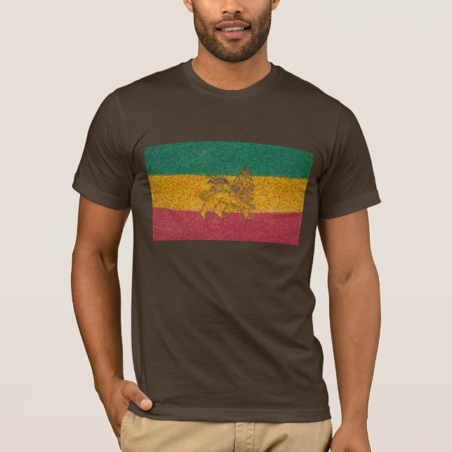 T-shirt Style de Van Gogh de drapeau de Rastafari (Devant)