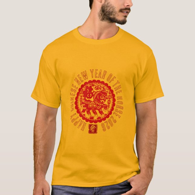T-shirt style découpage Cheval Rouge (Devant)