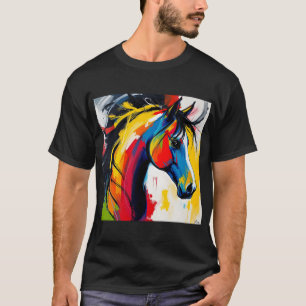 T-shirt Style des années 1960 Cheval Abstrait Super