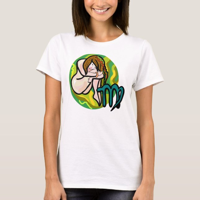 T-shirt Style des années 1970 Virgo avec Symbole (Devant)