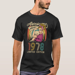 T-shirt Style des années 70 45e anniversaire pour femmes M
