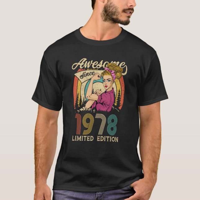 T-shirt Style des années 70 45e anniversaire pour femmes M (Devant)