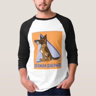 T-shirt Style dessin animé Chien berger allemand