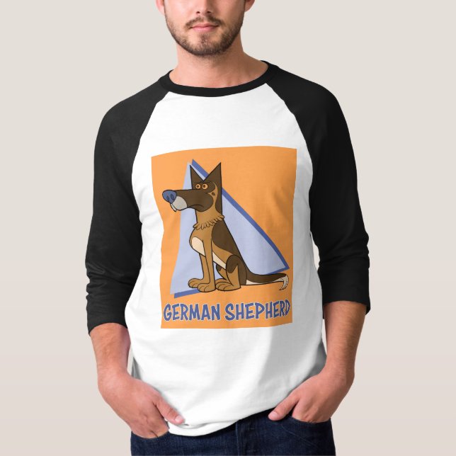 T-shirt Style dessin animé Chien berger allemand (Devant)