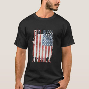 T-shirt Style détendu Drapeau américain Dieu béni l'Amériq