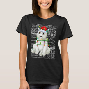T-shirt Style Doux moche Xmas Lumières Père Noël Polar Bea