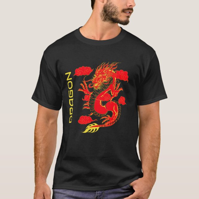 T-shirt Style dragon chinois graphique (Devant)