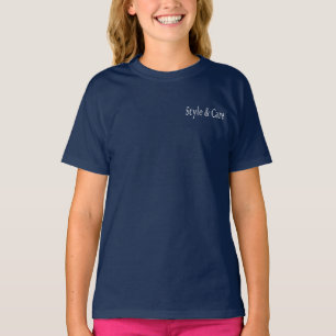 T-shirt Style et soins Chemise couleur marine pour filles