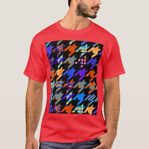 T-shirt Style graphique Houndstooth Patchwork
