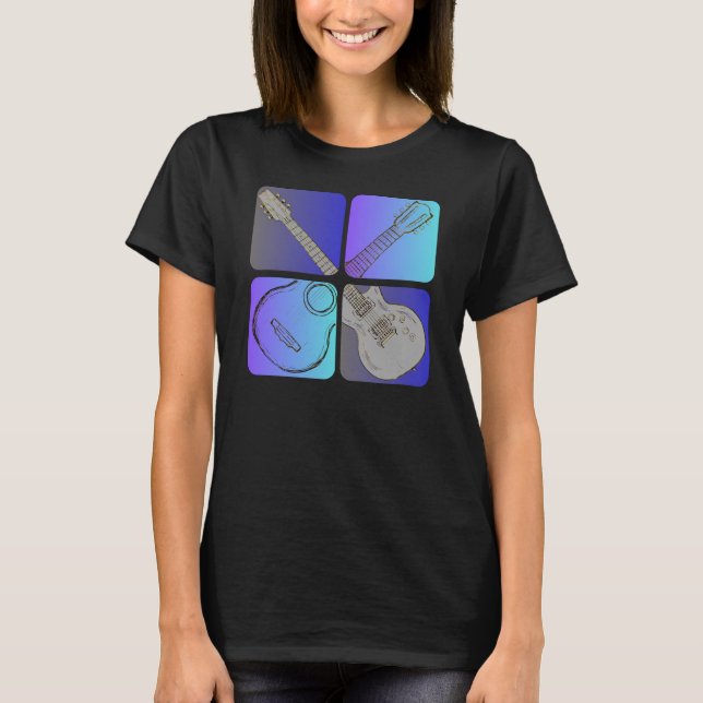 T-shirt Style guitare Cool design musicien (Devant)
