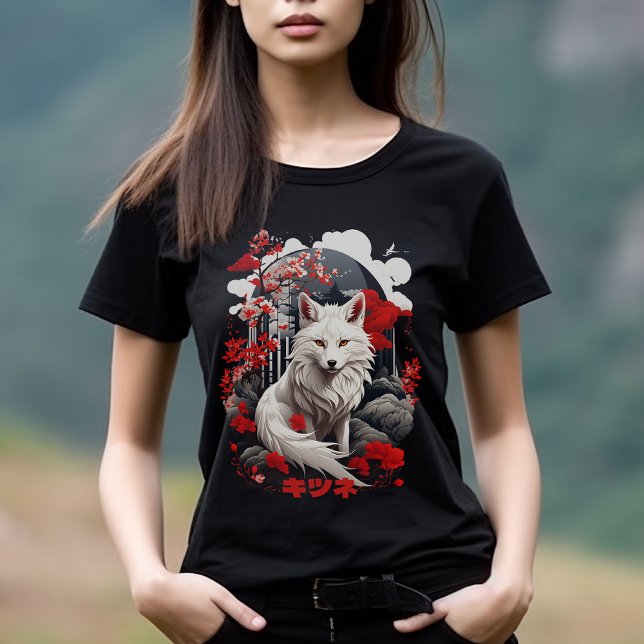 T-shirt Style japonais Kitsune Fox (Japanese Style Kitsune Fox Tshirt)