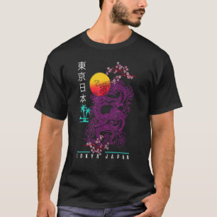 T-shirt Style japonais Tokyo Dragon asiatique Retro 80u201