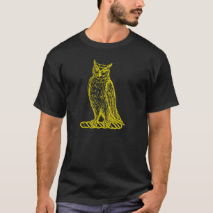 T-shirt Style Letterpress Chouette dorée