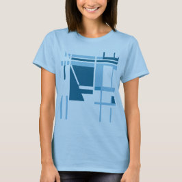 T-shirt Style MCM bleu clair Turquoise Géométrique Abstrai