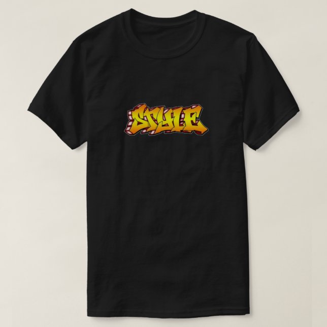 T-shirt Style noir et jaune (graffiti) T Chemise (Design devant)