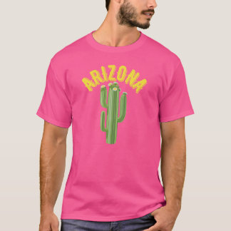 T-shirt Style occidental Arizona Saguaro Or Texte État Fle