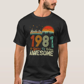 T-shirt Style Rétro 41 Ans D'Être Impressionnant Vintage 4