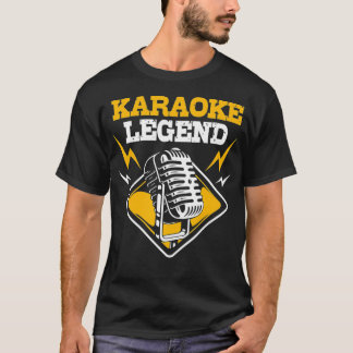 T-shirt Style rétro classique Microphone Karaoke Legend