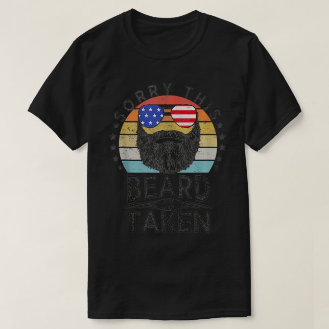 T-shirt Style Rétro Désolé Cette Barbe Est Prise American  (Design devant)