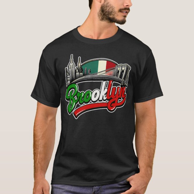 T-shirt Style rétro italien de Brooklyn (Devant)