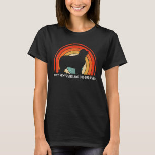 T-shirt Style Rétro Meilleur Chien Terre-Neuve Papa Jamais