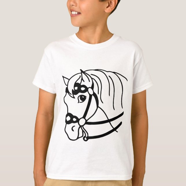 T-shirt Style rétro minimal Cheval Head Art animal (Devant)