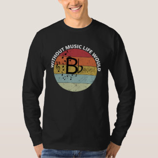 T-shirt Style Rétro Sans Musique La Vie Serait Bémol Music