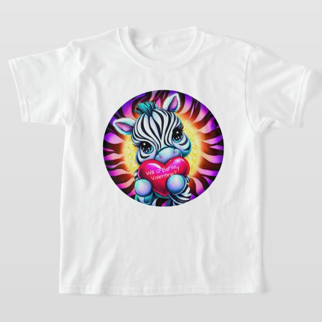 T-shirt Style rétro Sweet Zebra Valentine (Poser)