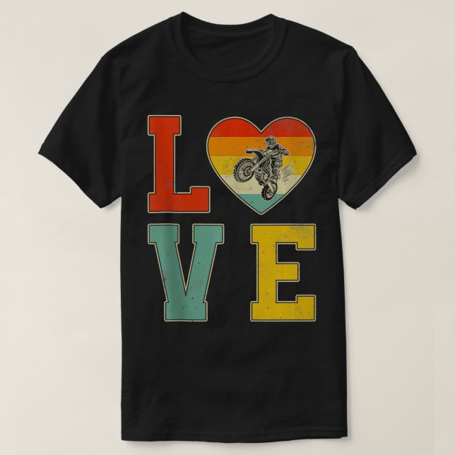 T-shirt Style Rétro Vélo Dirt Avec Coeur Graphique Valenti (Design devant)