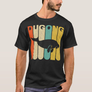 T-shirt Style Rétro Vintage Dugong Silhouette
