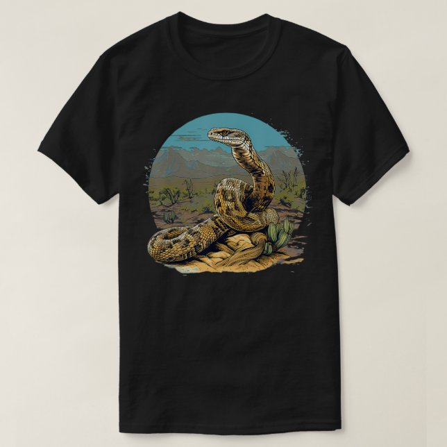T-shirt Style rétro Western Diamondback Rattlesnake (Design devant)