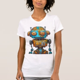 T-SHIRT STYLE ROBOT OR BLEU GROS YEUX AMICAL
