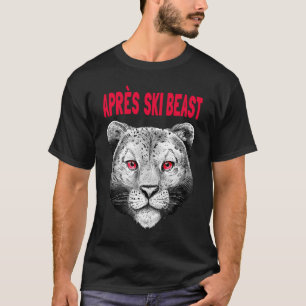 T-shirt Style rouge Apres Ski Snow Leopard
