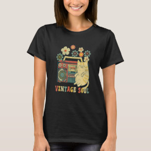 T-shirt Style super Chat Soul Retro Fleurs Fleur sauvage