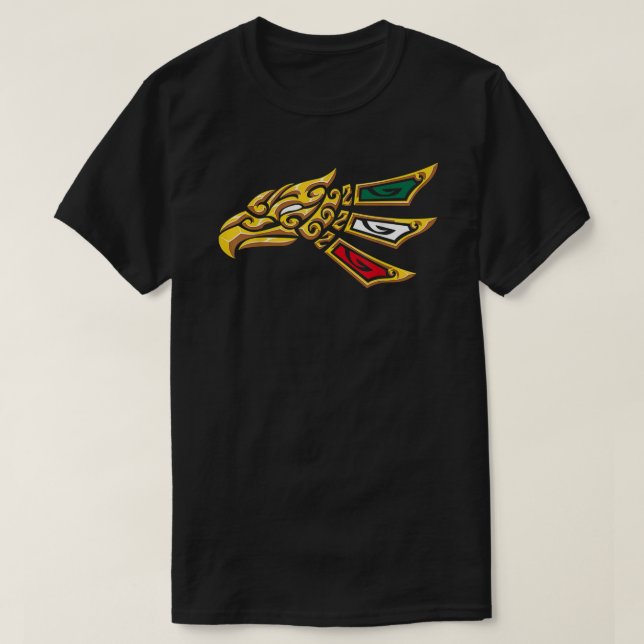 T-shirt Style Tribal Eagle Mexicain Hecho En Mexique  (Design devant)
