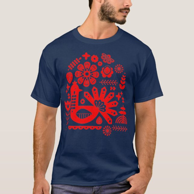 T-shirt Style ukrainien Vyshyvanka Bird (Devant)