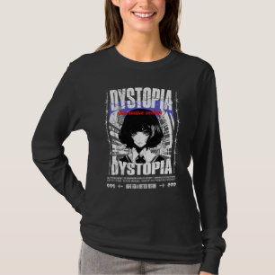 T-shirt Style urbain moderne dessin animé japonais noir