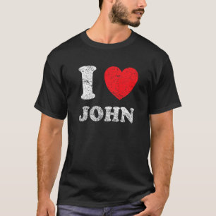 T-shirt Style usé grunge en détresse J'aime John