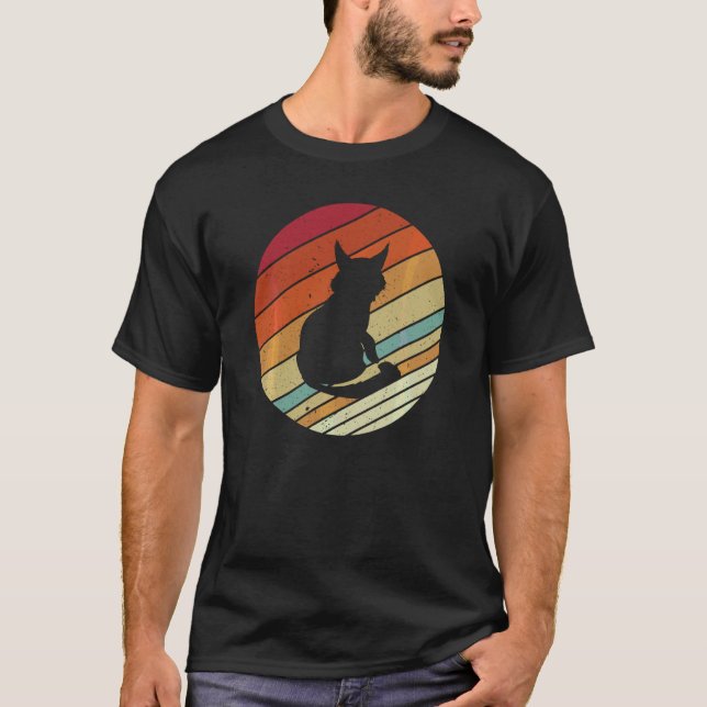 T-shirt Style Vinatge Rétro Cat Maine Coon (Devant)