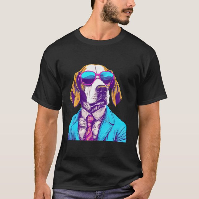 T-shirt Style Vintage chien beagle (Devant)