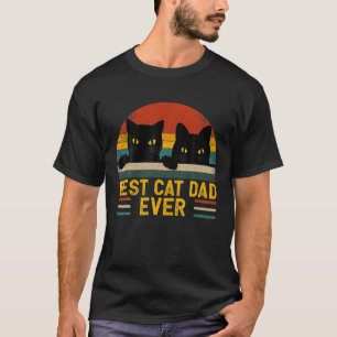 T-shirt Style vintage Retro Meilleur Chat Papa Jamais Fête