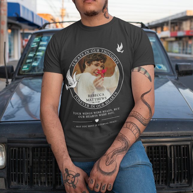 T-shirt Style White Doves Photo & Memorial Hommage (Créateur téléchargé)