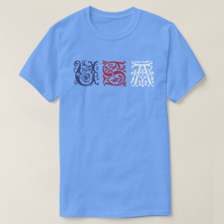 T-shirt Style XVIe siècle - lettres décoratives États-Unis