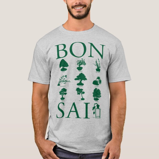 T-shirt Styles de base de l'arbre Bonsai (Devant)