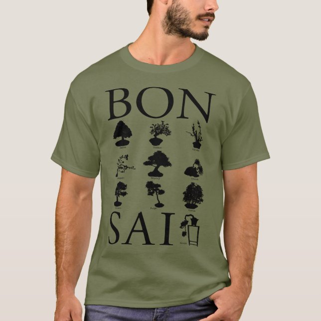 T-shirt Styles de base de l'arbre Bonsai (Devant)