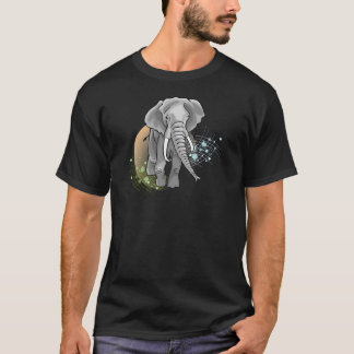 T-shirt Stylisé d'Éléphant sur coucher de soleil