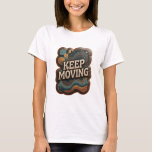 T-shirt Stylish Argent KEEP MOVING Imprimé