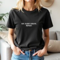 Stylish Black Eat Sleep Créer Slogan Répéter