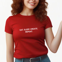 Stylish Red Eat Sleep Créer Slogan Répéter
